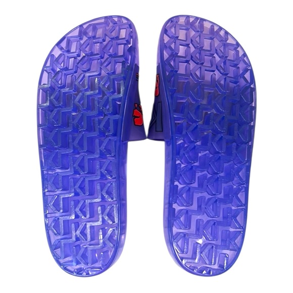 Karl Lagerfeld Tylee Blue Smoke Translucent Pool Slides Womens Size 10 NEW - Picture 7 of 8